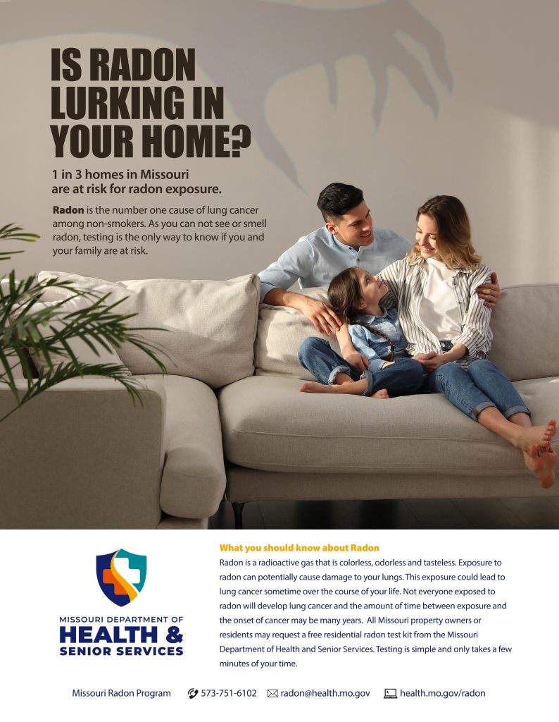 Radon test kit ad from Inside Columbia Magazine